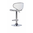 Linon Adjustable Faux Leather & Metal Swivel Barstool in White/Chrome