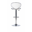 Linon Adjustable Faux Leather & Metal Swivel Barstool in White/Chrome