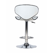Linon Adjustable Faux Leather & Metal Swivel Barstool in White/Chrome