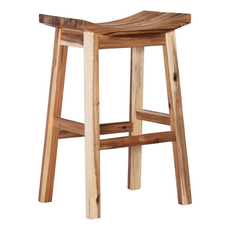 Natural wood deals bar stool