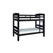 Linon Levi Twin over Twin Wood Bunk Bed in Black