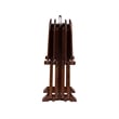 Linon Burke Wood 5 Piece Oversized Tray Table Set Chrome Handle in Dark Cherry