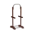 Linon Burke Wood 5 Piece Oversized Tray Table Set Chrome Handle in Dark Cherry