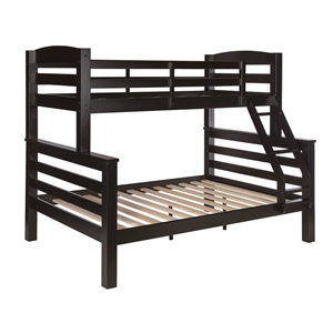 powell levi detachable pine wood bunk bed in black