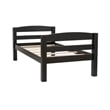 Linon Levi Twin over Full Wood Bunk Bed with Built in Ladder in Black