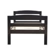 Linon Levi Twin over Full Wood Bunk Bed with Built in Ladder in Black