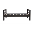 Linon Levi Twin over Full Wood Bunk Bed with Built in Ladder in Black