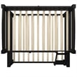 Linon Levi Twin over Full Wood Bunk Bed with Built in Ladder in Black