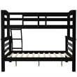 Linon Levi Twin over Full Wood Bunk Bed with Built in Ladder in Black