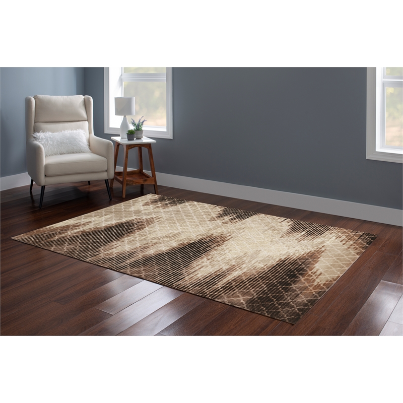 Linon Evolution Trellis Zigzag Power Loomed Polyester 5'x7'6