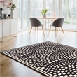 Linon Aspire Scallop Hand Tufted Wool 5'x8' Rug in Navy