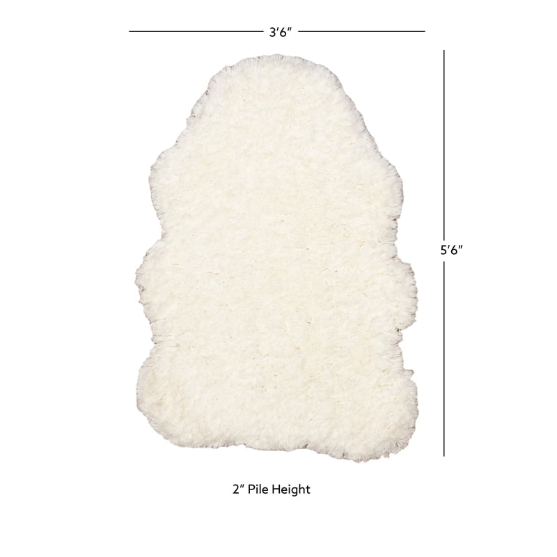 Linon Faux Lamb Skin Hand Tufted Polyester 3'6