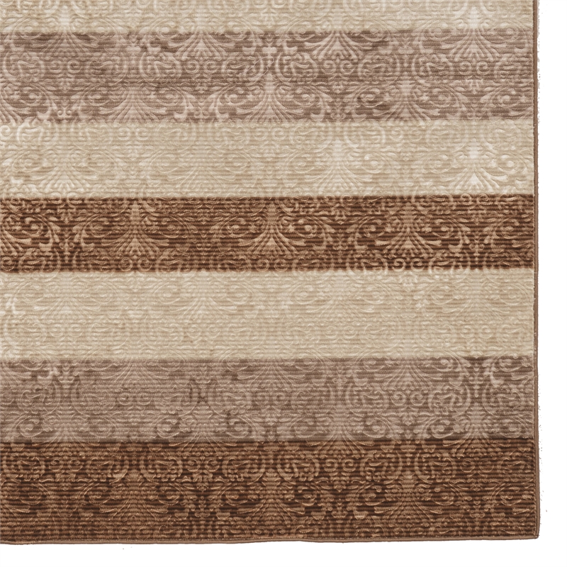 Linon Evolution Damask Stripe Power Loomed Polyester 5'x7'6