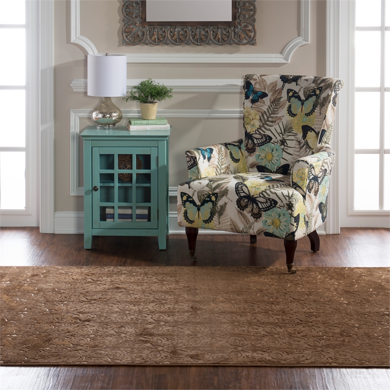 Linon Evolution Damask Power Loomed Polyester 5'x7'6