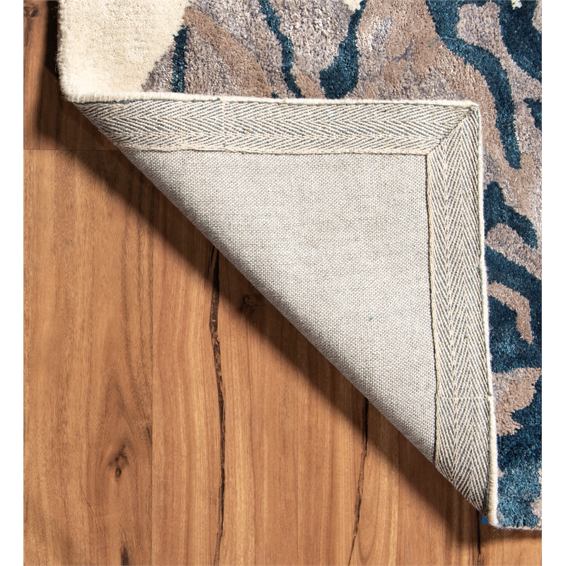 Linon Aspire Floral Hand Tufted Wool 5'x8' Rug in Beige