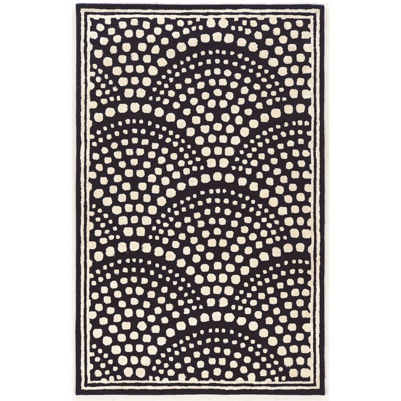 Linon Aspire Scallop Hand Tufted Wool 8'x11' Rug in Navy