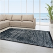 Linon Vintage Ilussion Power Loomed Microfiber Polyester 9'x12' Rug in Navy