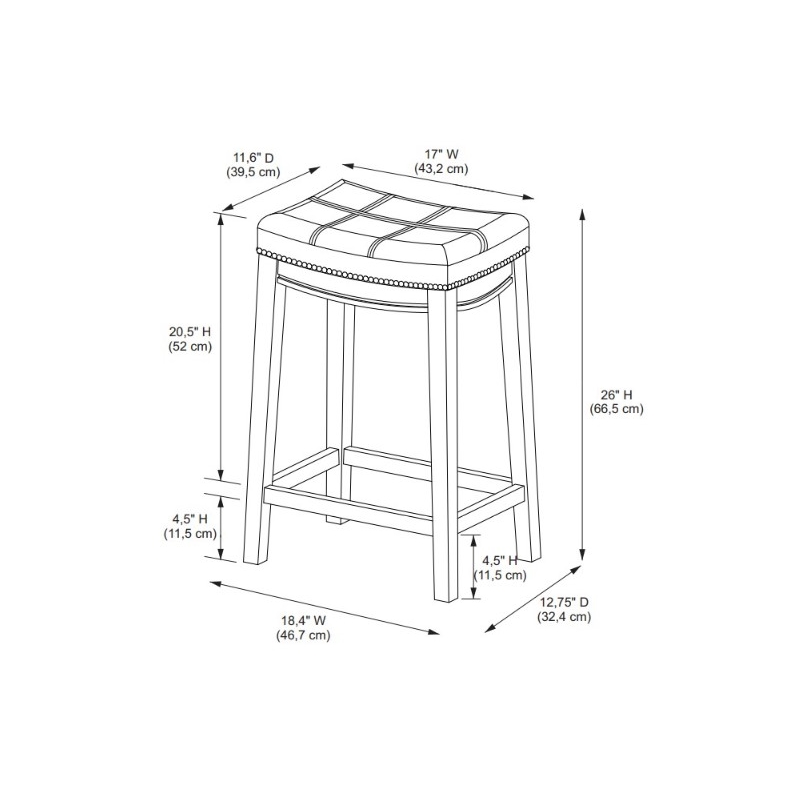 Linon Claridge 26 Acacia Wood Counter Stool In Rustic Brown Cymx205