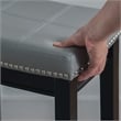 Linon Claridge Backless Counter Stool Gray Faux Leather Wood Frame in Black
