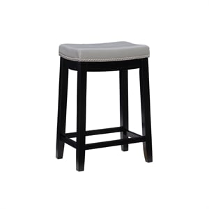 linon claridge upholstered bar stool in gray and black