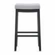 Linon Claridge Backless Bar Stool Gray Faux Leather Wood Frame in Black Finish