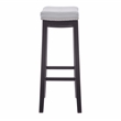 Linon Claridge Backless Bar Stool Gray Faux Leather Wood Frame in Black Finish