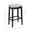 Linon Claridge Backless Bar Stool Gray Faux Leather Wood Frame in Black Finish