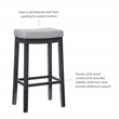 Linon Claridge Backless Bar Stool Gray Faux Leather Wood Frame in Black Finish