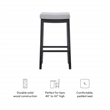 Linon Claridge Backless Bar Stool Gray Faux Leather Wood Frame in Black Finish