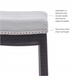 Linon Claridge Backless Bar Stool Gray Faux Leather Wood Frame in Black Finish