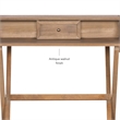 Linon Cade Folding Desk with Small Drawer in Rustic Brown Finished Wood