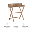 Linon Cade Folding Desk with Small Drawer in Rustic Brown Finished Wood