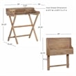 Linon Cade Folding Desk with Small Drawer in Rustic Brown Finished Wood
