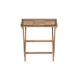 Linon Cade Folding Desk with Small Drawer in Rustic Brown Finished Wood