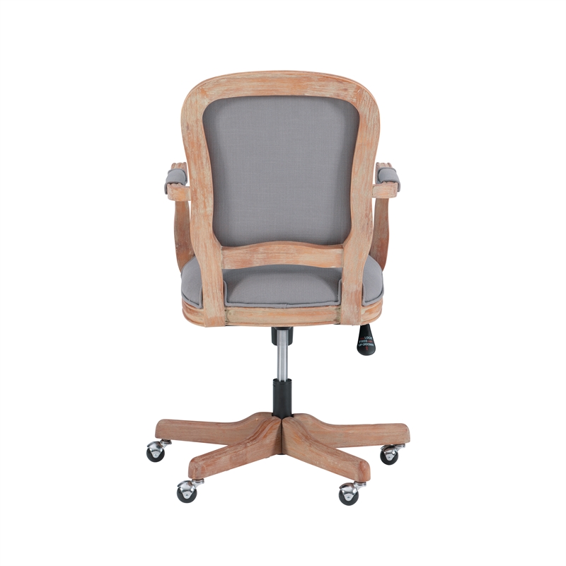 Linon Maybell Wood Upholstered Office Chair Light Gray Cymax Business