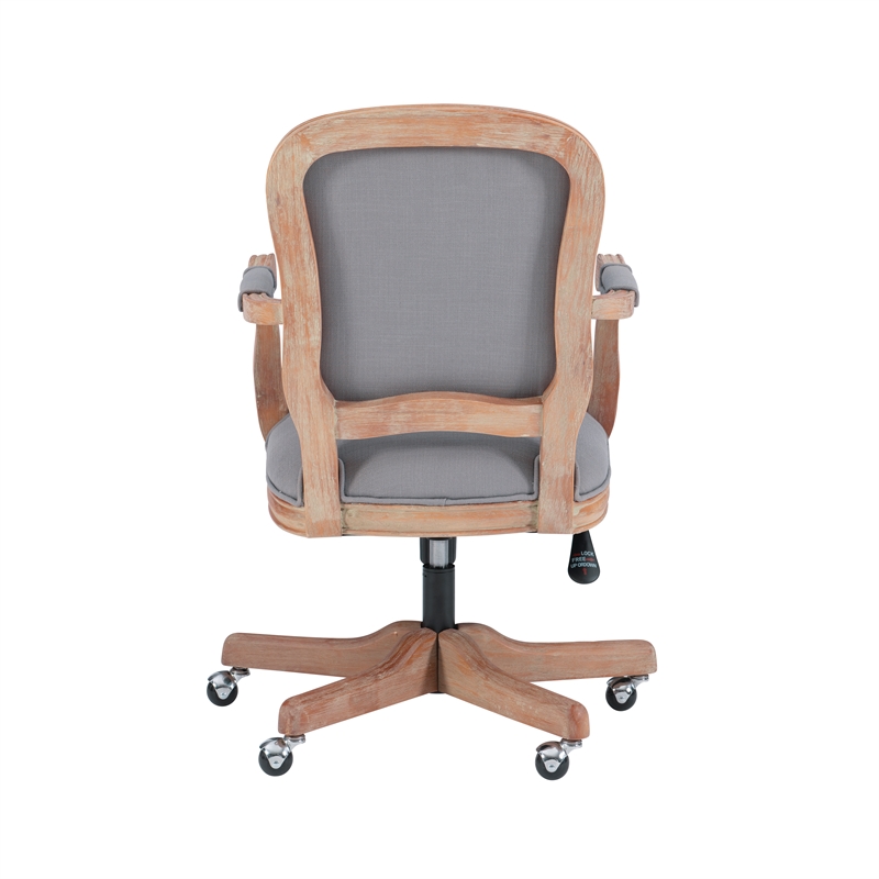 Linon Maybell Wood Upholstered Office Chair Light Gray Cymax Business