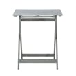 Linon Rey 3 Piece Acacia Wood Foldable Square Indoor Outdoor Bistro Set in Gray