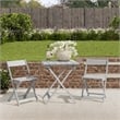 Linon Rey 3 Piece Acacia Wood Foldable Square Indoor Outdoor Bistro Set in Gray