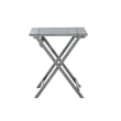 Linon Rey 3 Piece Acacia Wood Foldable Square Indoor Outdoor Bistro Set in Gray