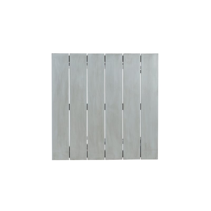 Linon Rey 3 Piece Acacia Wood Foldable Square Indoor Outdoor Bistro Set in Gray