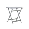 Linon Rey 3 Piece Acacia Wood Foldable Square Indoor Outdoor Bistro Set in Gray