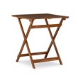 Linon Rey 3 Piece Acacia Wood Foldable Square Indoor Outdoor Bistro Set in Brown
