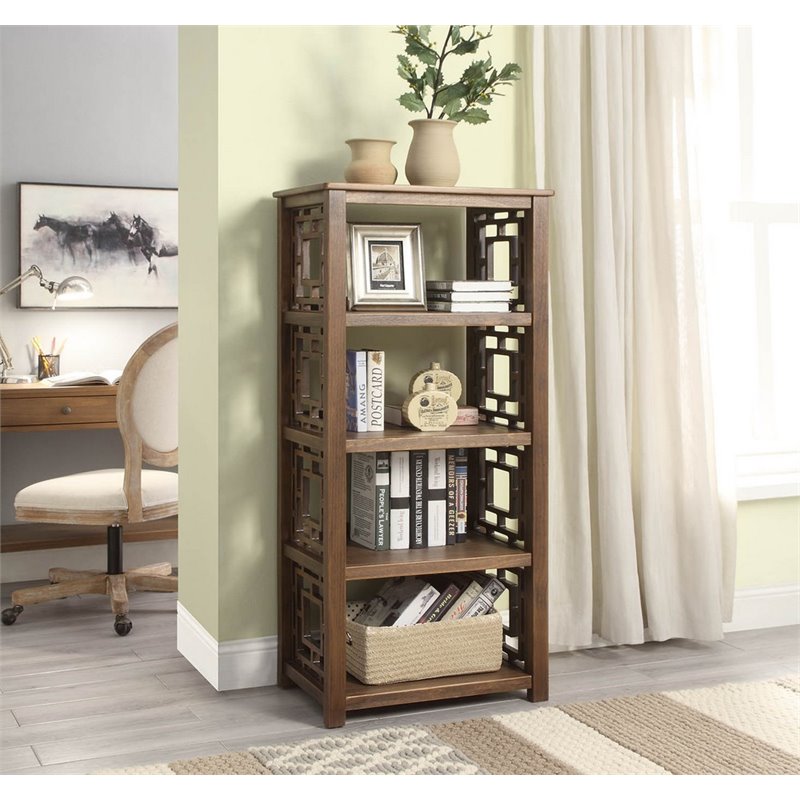 Linon Hayley Rustic Brown Bookcase CYMX278
