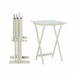 Linon Lorie Wood Compass Five Piece Tray Table Set in Gray