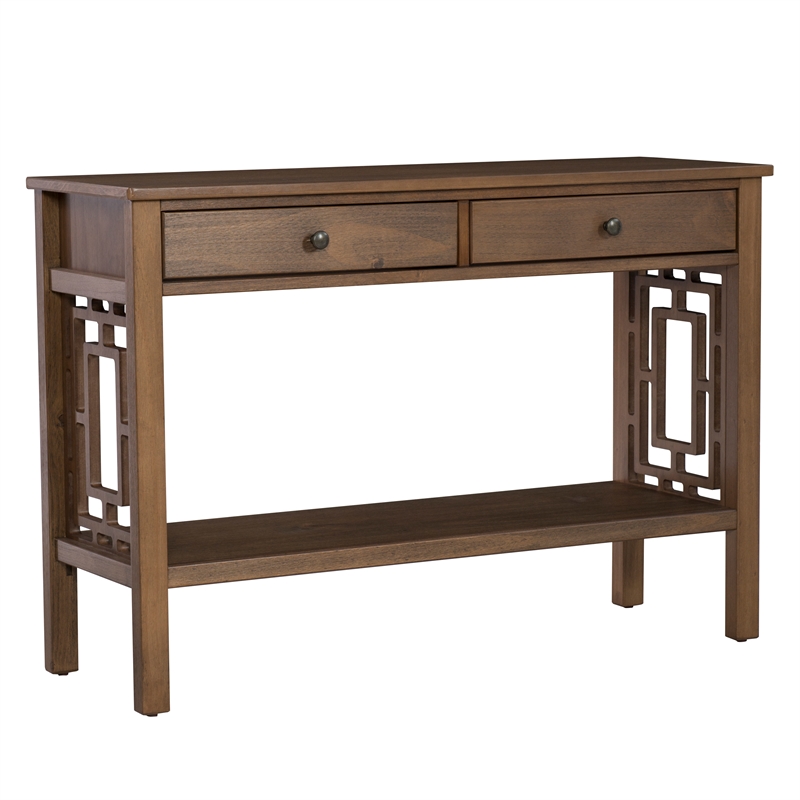 Linon Hayley Wood Console Table in Brown CYMX283