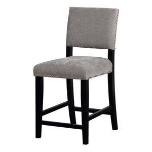 linon corey velvet upholdtered bar stool in dark gray washed