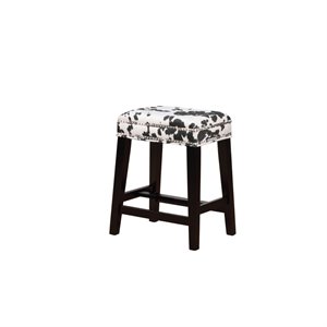 linon walt upholstered bar stool in black cow print