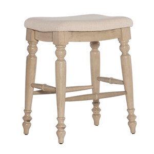 linon marino upholstered bar stool in white wash