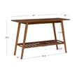 Linon Samantha Console Table Slatted Bottom Shelf in Walnut Stained Wood