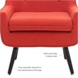 Linon Trelis Upholstered Tufted Accent Chair Black Legs in Pimento Red Fabric